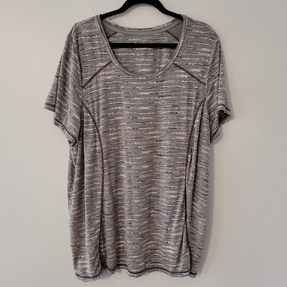 Short Sleeve Active Workout T Shirt Plus Size 2X - Picture 5 of 9